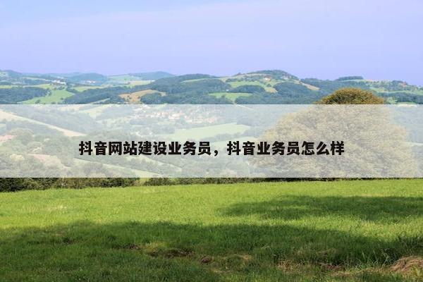 抖音网站建设业务员，抖音业务员怎么样