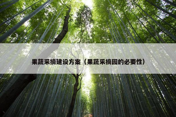 果蔬采摘建设方案（果蔬采摘园的必要性）