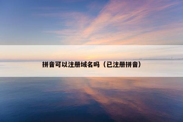 拼音可以注册域名吗（已注册拼音）