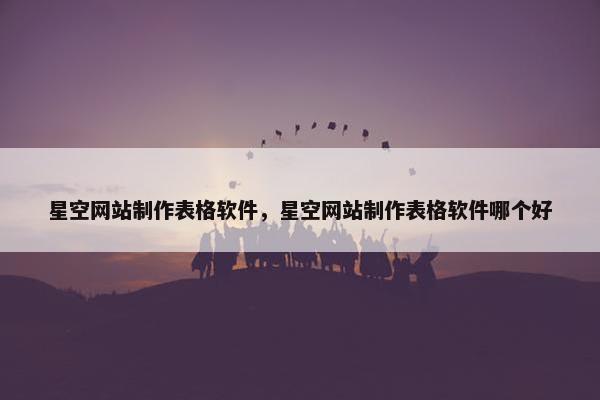 星空网站制作表格软件，星空网站制作表格软件哪个好