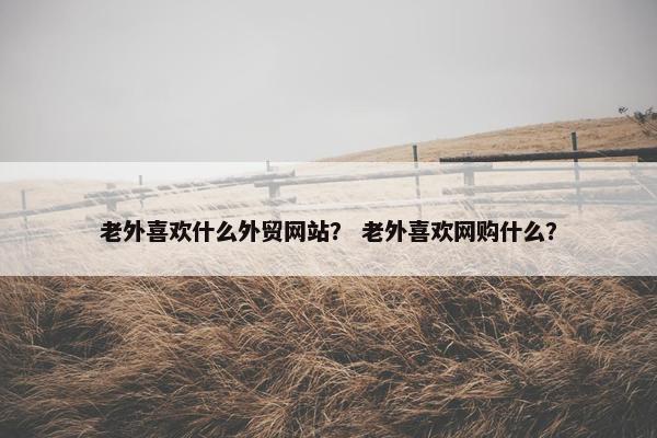 老外喜欢什么外贸网站？ 老外喜欢网购什么？