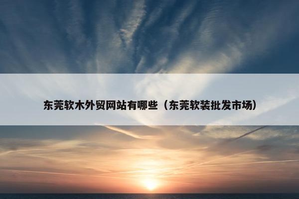 东莞软木外贸网站有哪些（东莞软装批发市场）