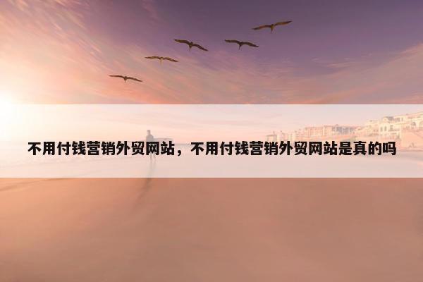 不用付钱营销外贸网站，不用付钱营销外贸网站是真的吗