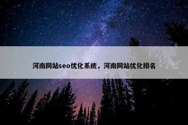 河南网站seo优化系统，河南网站优化排名